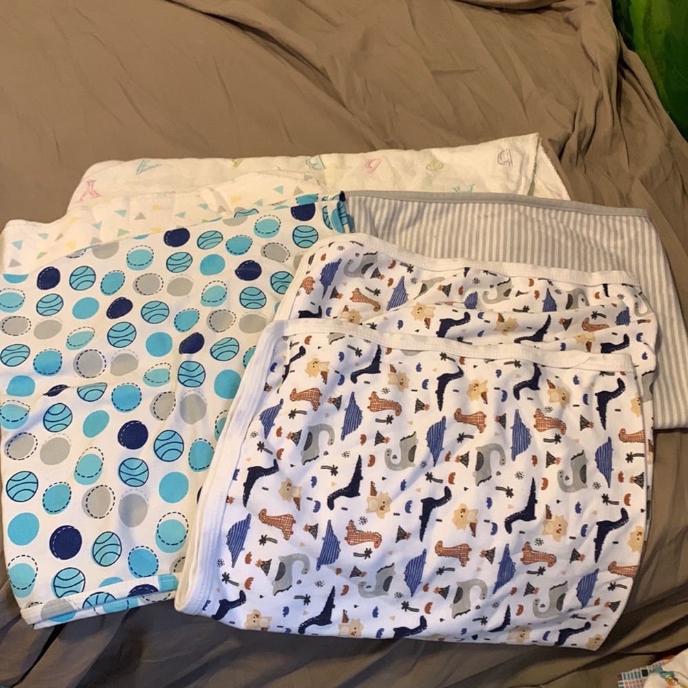 5 vintage bundles swaddle blankets